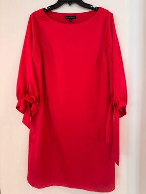 Banana Republic Bright Red Crewneck Shift Dress size 10